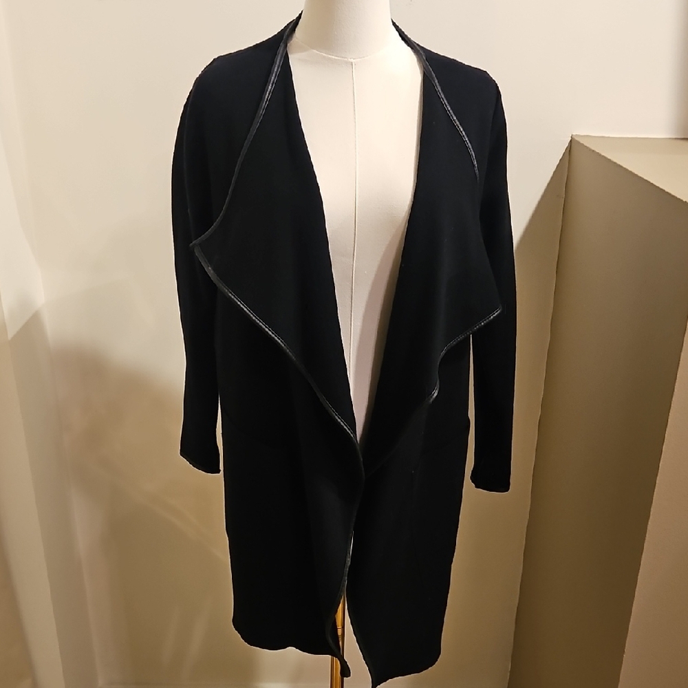 Black Open Front Cardigan
